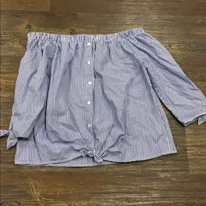 Off the shoulder striped top